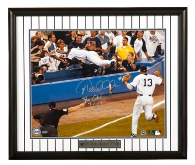 Derek Jeter Signed and Inscribed "The Catch" Framed 16x20 Photograph (Steiner)
